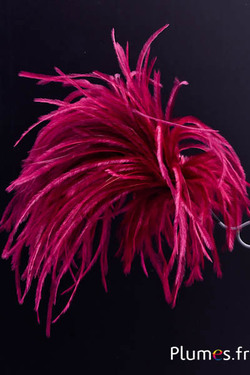 Pennacchio struzzo con anello - alt. 18-20 cm - bordò